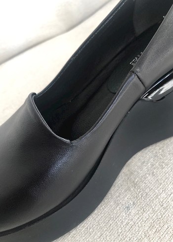 Siyah Platform Topuklu Kadın Klasik Ayakkabı - Görsel 8