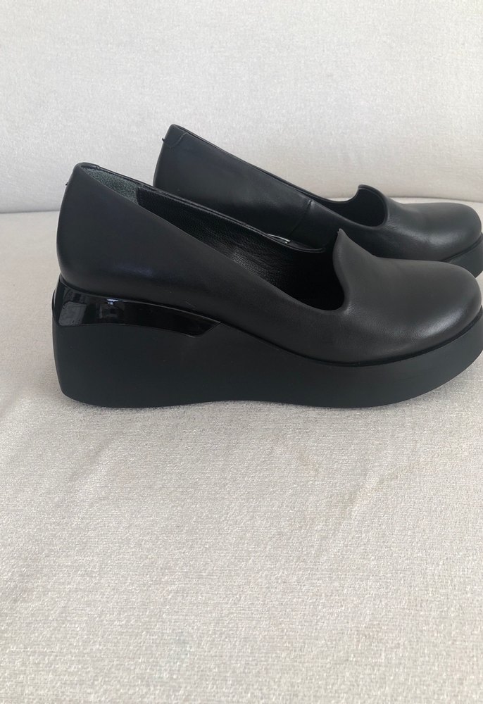 Siyah Platform Topuklu Kadın Klasik Ayakkabı - Görsel 2