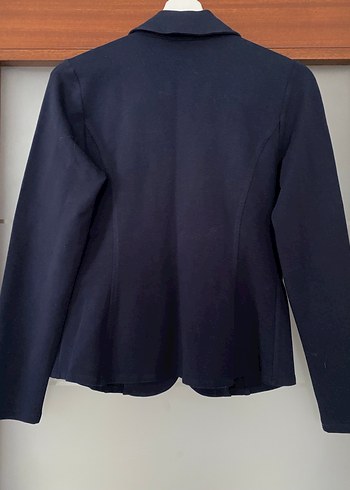 Kadın Lacivert Düğmeli Midi Blazer - Görsel 2