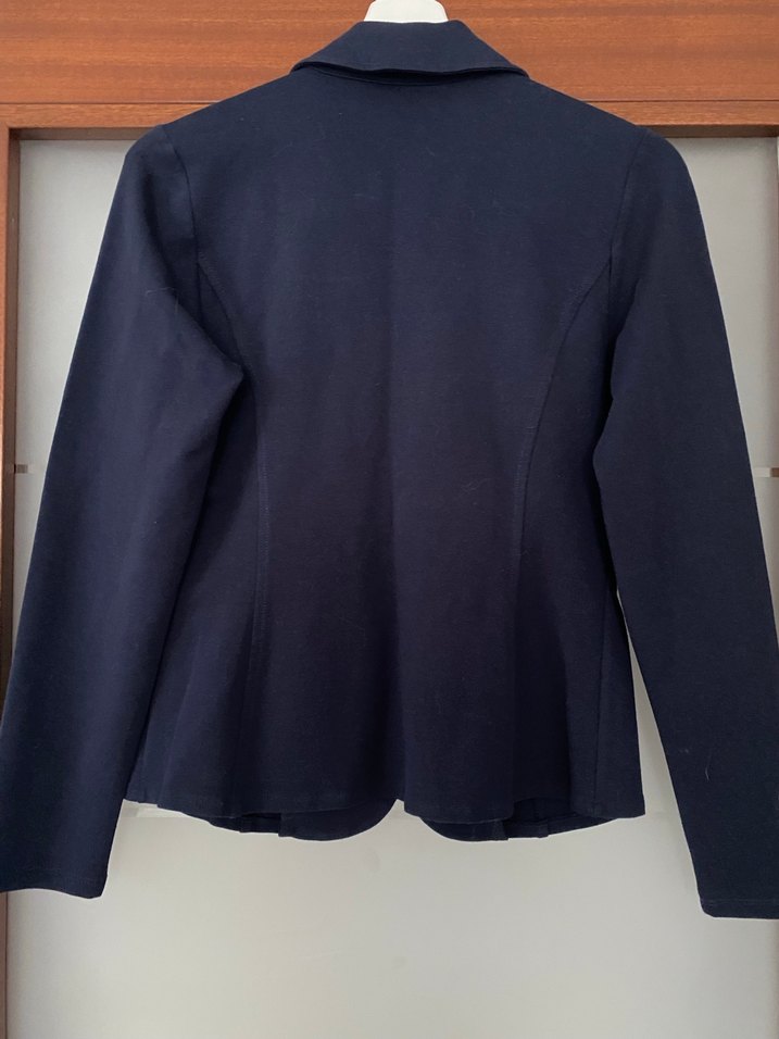 Kadın Lacivert Düğmeli Midi Blazer - Görsel 2