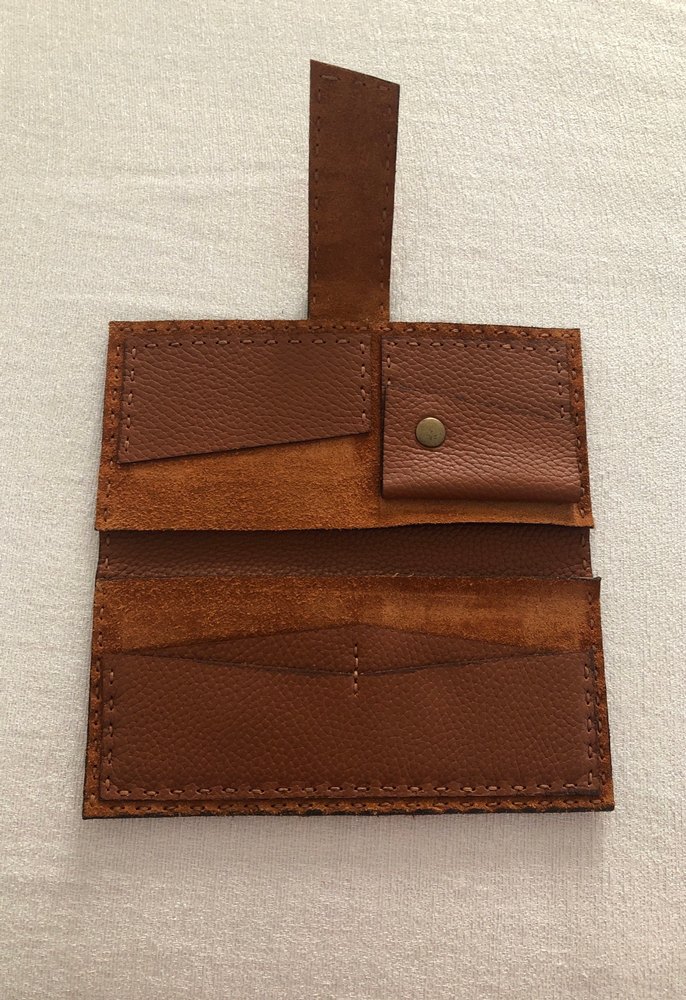 Kahverengi Süet Tokalı Kadın Cüzdanı - Görsel 2