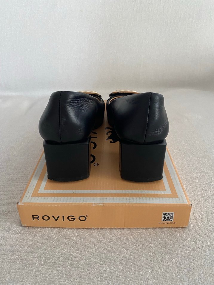 Siyah Puantiyeli Tokalı Kadın Topuklu Ayakkabı - Görsel 3