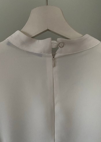 Düğmeli Beyaz Kadın Gömlek - Görsel 5