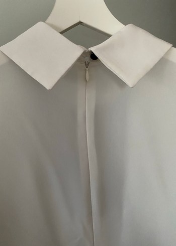 Beyaz Kadın Gömlek, Düğmeli, Uzun Kollu - Görsel 3