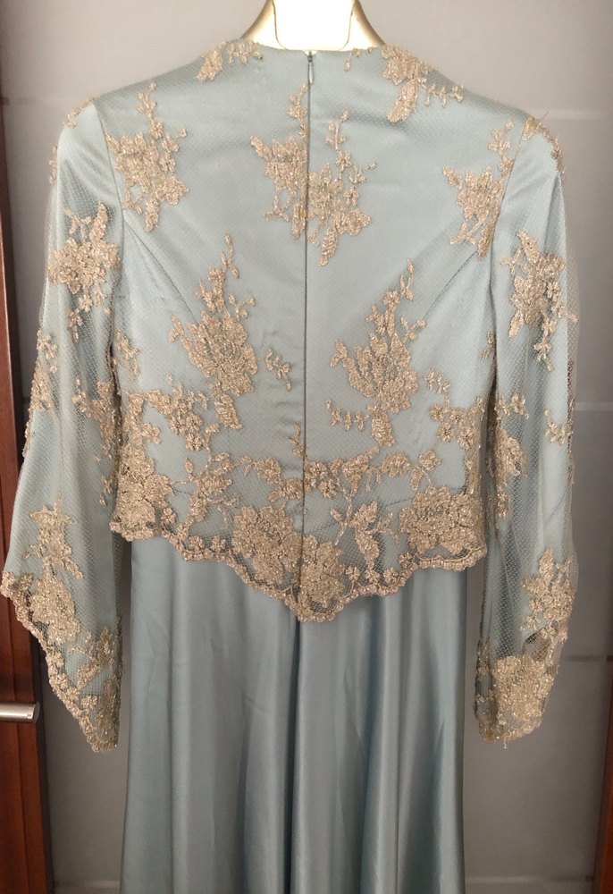 Yeşil Kollu uzun Abiye Elbise 38 beden - Görsel 4