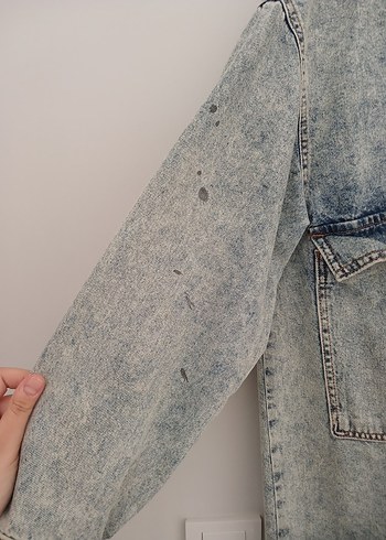 38 Beden Gri Midi Denim Ceket Kadınlar İçin