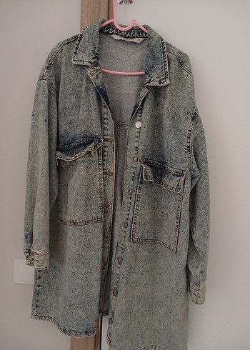 LC Waikiki Gri Midi Denim Ceket Kadınlar İçin