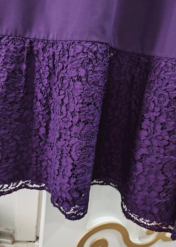 Diger Mor Uzun Kollu Drapeli Elbise - Görsel 3