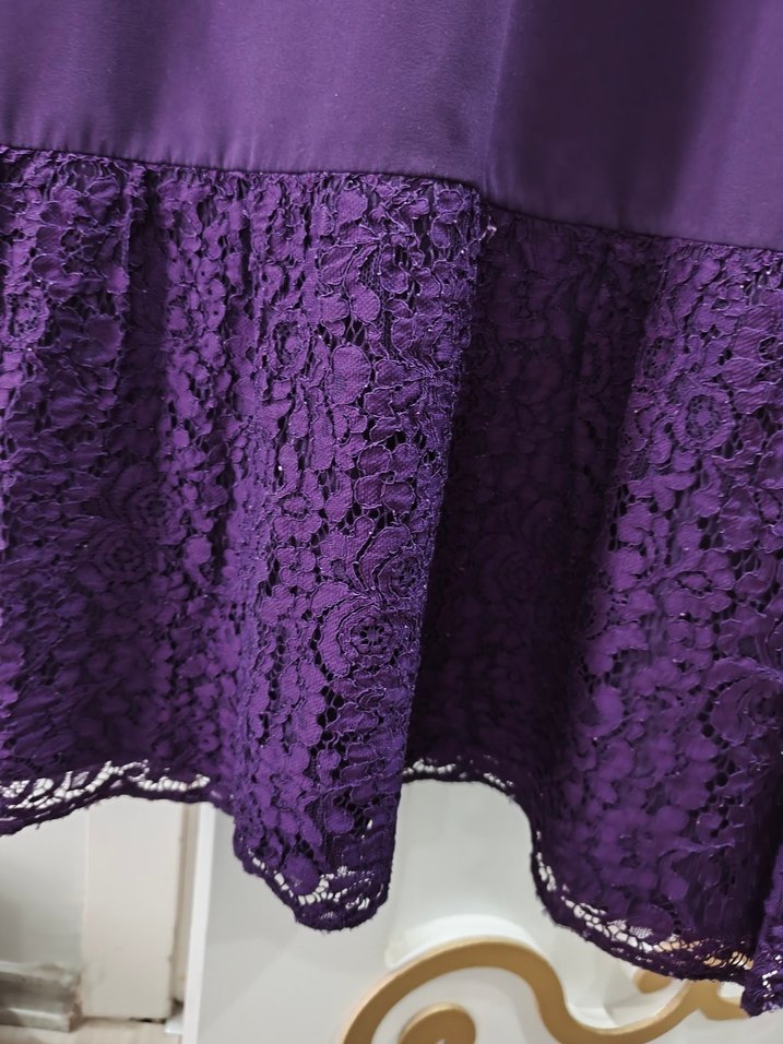 Diger Mor Uzun Kollu Drapeli Elbise - Görsel 3