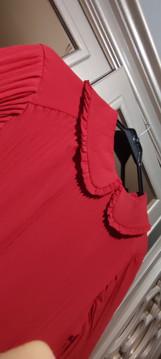 Diger Bordo Piliseli Uzun Elbise - Görsel 5