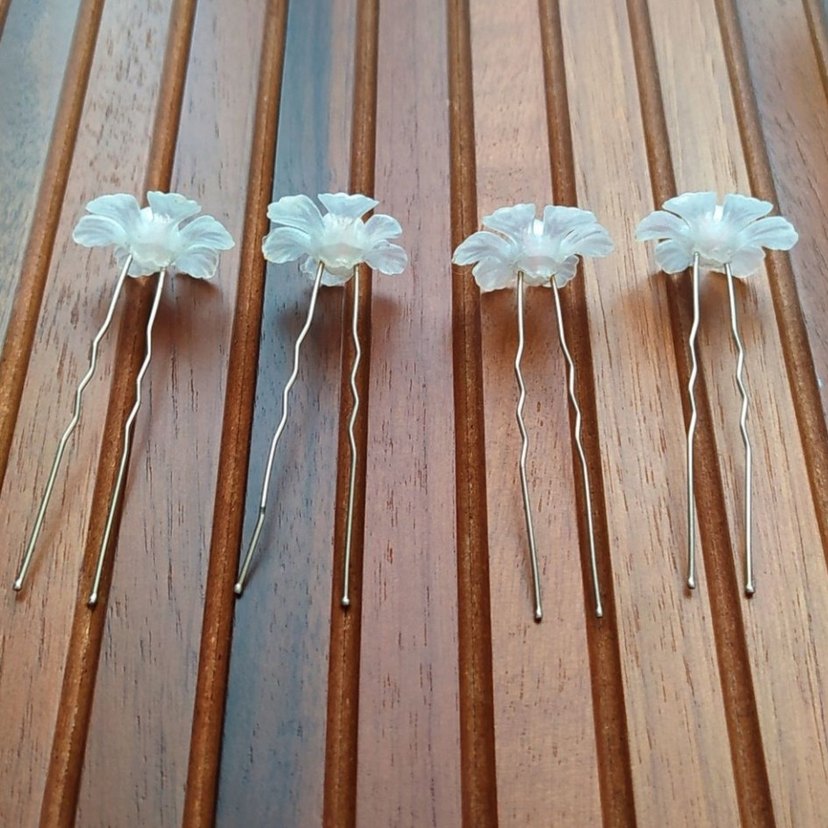 4 Adet Çiçek Topuz Tokası - Görsel 3