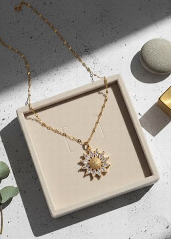 Ayçiçeği Çelik Kolye - Görsel 3