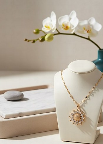 Ayçiçeği Çelik Kolye - Görsel 2