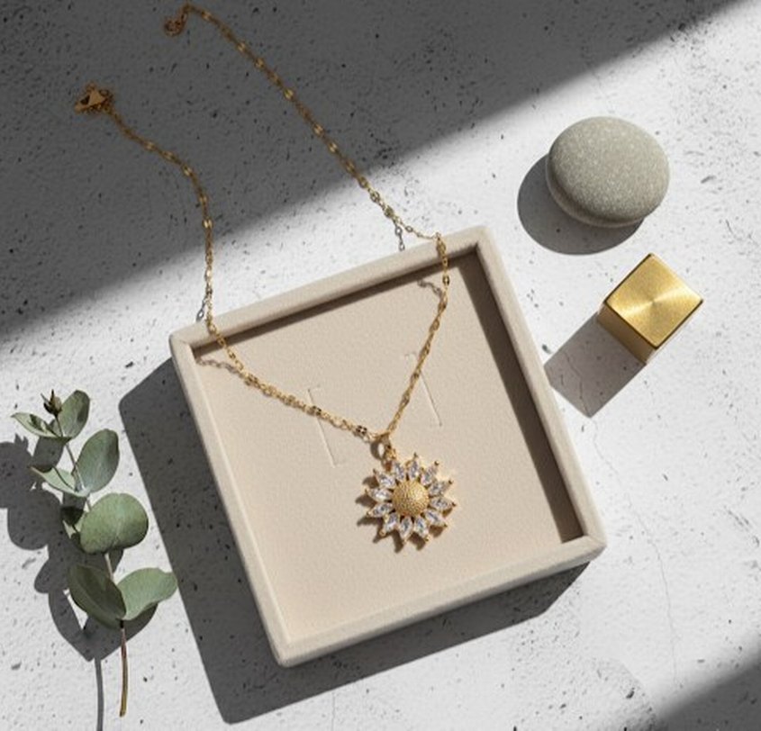 Ayçiçeği Çelik Kolye - Görsel 3