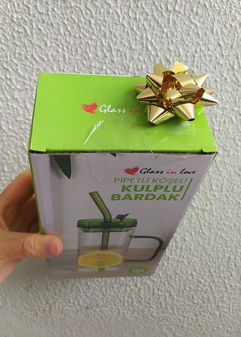 Pipetli Köşeli Kulplu Bardak - Görsel 2