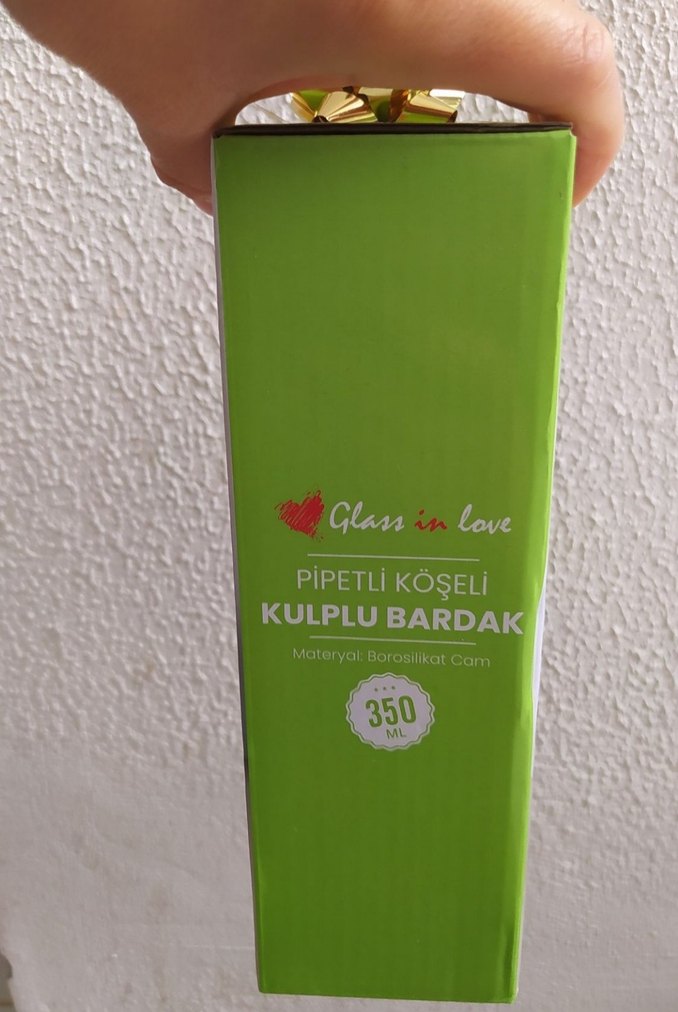 Pipetli Köşeli Kulplu Bardak - Görsel 3