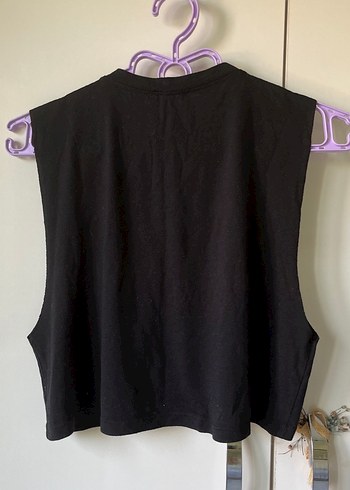 s Beden Siyah Kolsuz Crop Top
