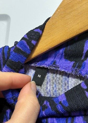 Kadın Mor Tie-Dye Uzun Kollu Bluz - Görsel 3