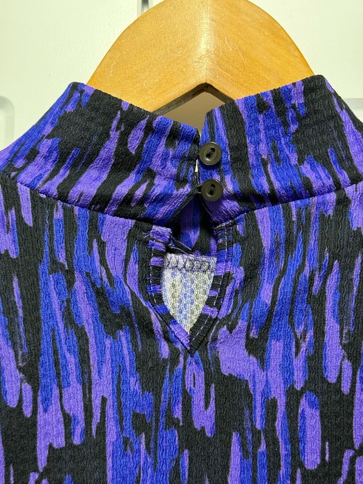 Kadın Mor Tie-Dye Uzun Kollu Bluz - Görsel 4