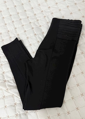 Fermuarlı Siyah Kadın tayt - Görsel 4