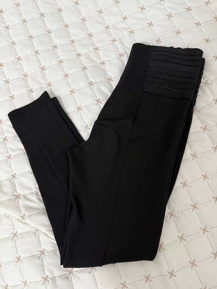 Fermuarlı Siyah Kadın tayt - Görsel 4