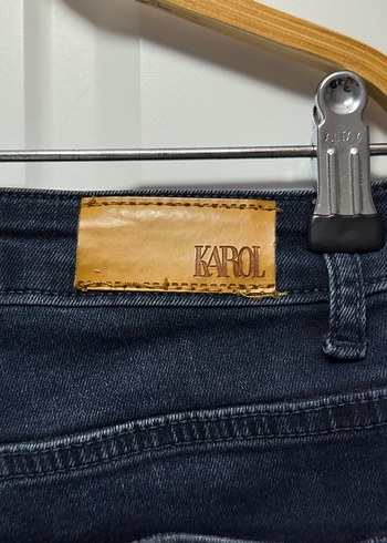 Düğmeli Lacivert Kadın Midi Denim Pantolon - Görsel 3