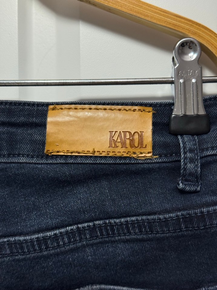 Düğmeli Lacivert Kadın Midi Denim Pantolon - Görsel 3
