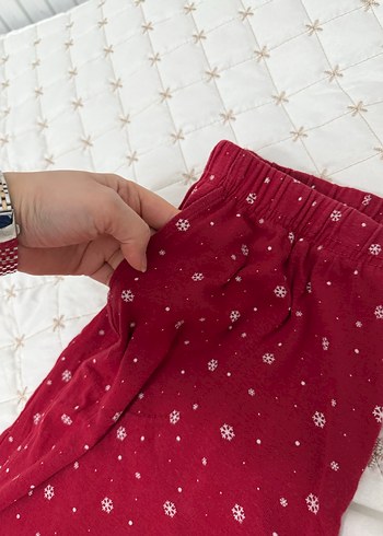 Kırmızı Uzun Kollu pijama takımı - Görsel 8