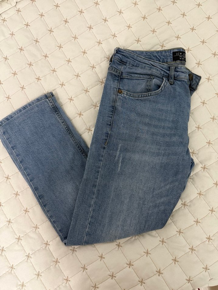 Erkek Mavi Bol KesimKot Pantolon - Görsel 4