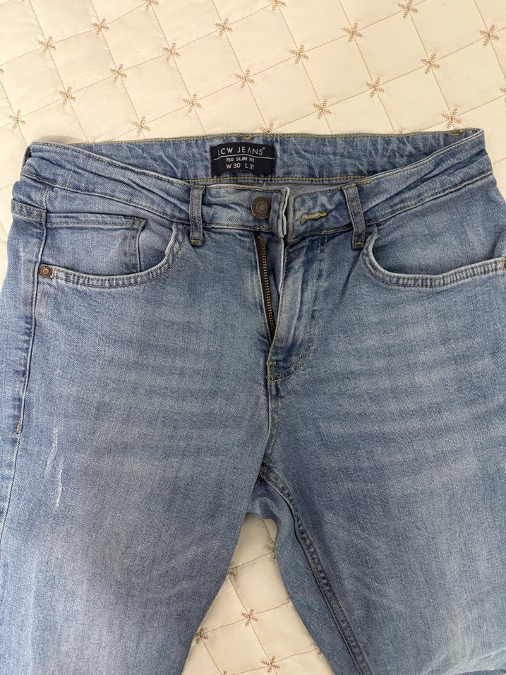 Erkek Mavi Bol KesimKot Pantolon - Görsel 2