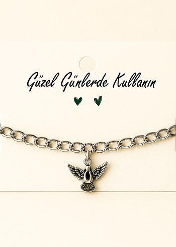 Gri Zincir Detaylı Gotik Bileklik