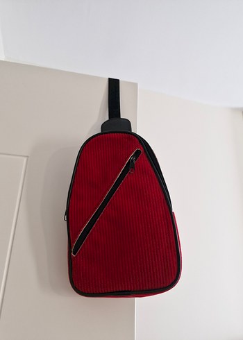 Diger Kırmızı Fermuarlı Biker Çapraz Çanta - Görsel 6