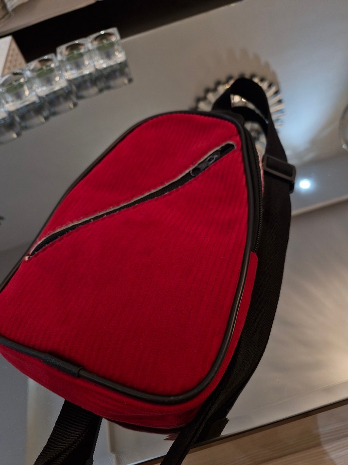 Diger Kırmızı Fermuarlı Biker Çapraz Çanta - Görsel 3