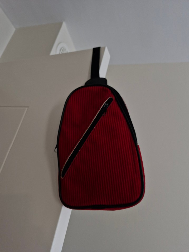 Diger Kırmızı Fermuarlı Biker Çapraz Çanta - Görsel 5