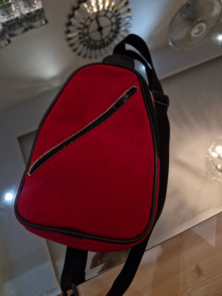 Diger Kırmızı Fermuarlı Biker Çapraz Çanta - Görsel 4
