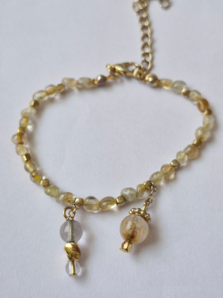 Altın Renkli Boncuklu Bohem Bileklik - Görsel 3