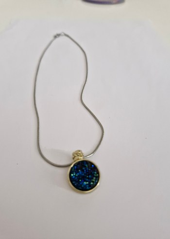 Mavi Parıltılı Kadın Kolye - Görsel 7