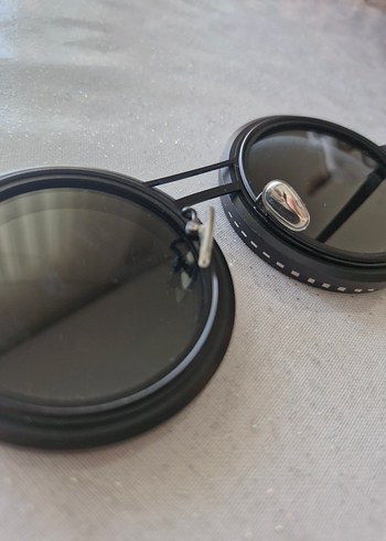 Siyah Punk Tarzı Yuvarlak Ayarlanabilir Güneş Gözlüğü - Görsel 8