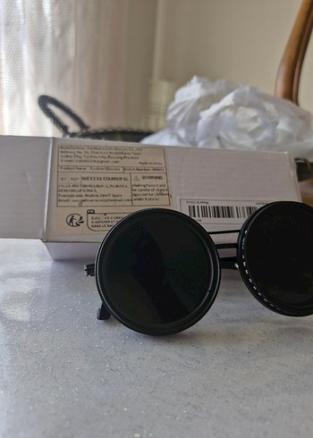 Siyah Punk Tarzı Yuvarlak Ayarlanabilir Güneş Gözlüğü - Görsel 11