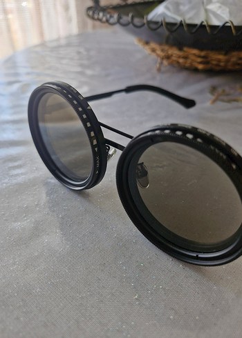 Siyah Punk Tarzı Yuvarlak Ayarlanabilir Güneş Gözlüğü - Görsel 10