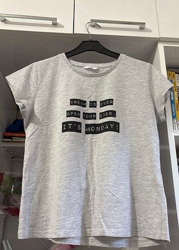 Penti Gri Baskılı Kısa Kollu Pamuklu Tişört