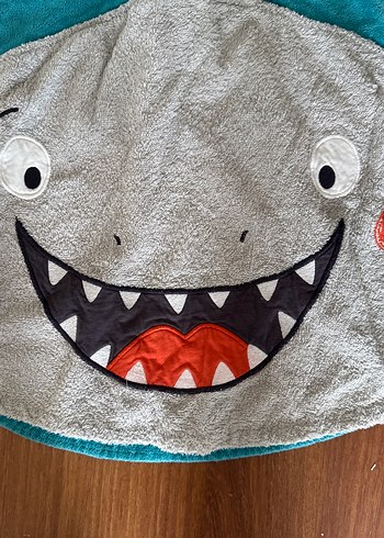 Kapüşonlu Erkek Çocuk Bornoz - Köpekbalığı Desenli - Görsel 2