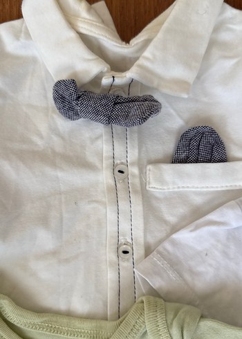 Yeşil Düğmeli Erkek Bebek Atlet Body - Görsel 4