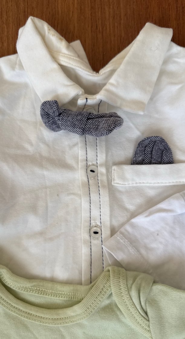 Yeşil Düğmeli Erkek Bebek Atlet Body - Görsel 4