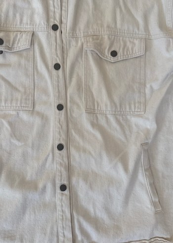 Beyaz Keten Düğmeli erkek Gömlek unisex - Görsel 2