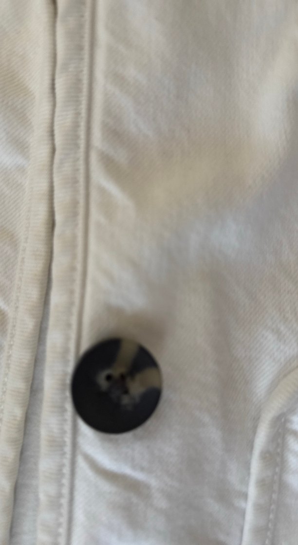 Kadın Beyaz Keten Düğmeli Ceket - Görsel 3