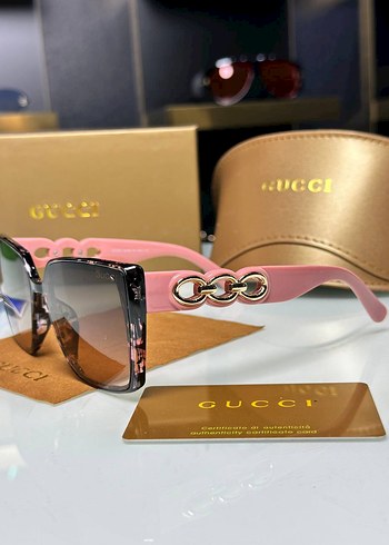Pembe Zincir Detaylı Gucci Kadın Güneş Gözlüğü