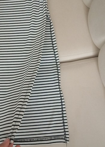 Çizgili Piliseli Uzun Kadın Etek