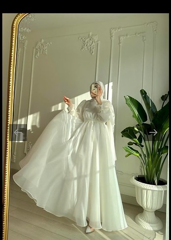 Şeffaf Beyaz Uzun Abiye Elbise - Görsel 2