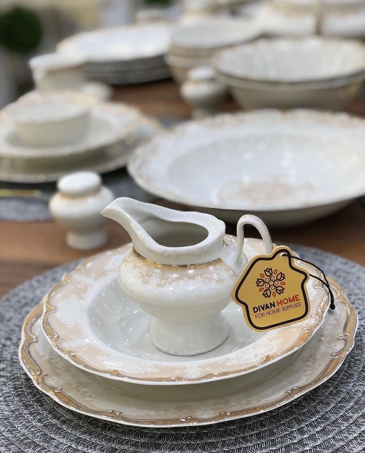 Beyaz Altın Desenli Yemek Takımı - Görsel 5